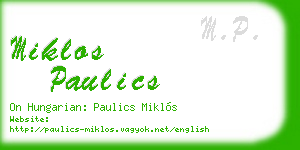 miklos paulics business card