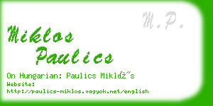 miklos paulics business card